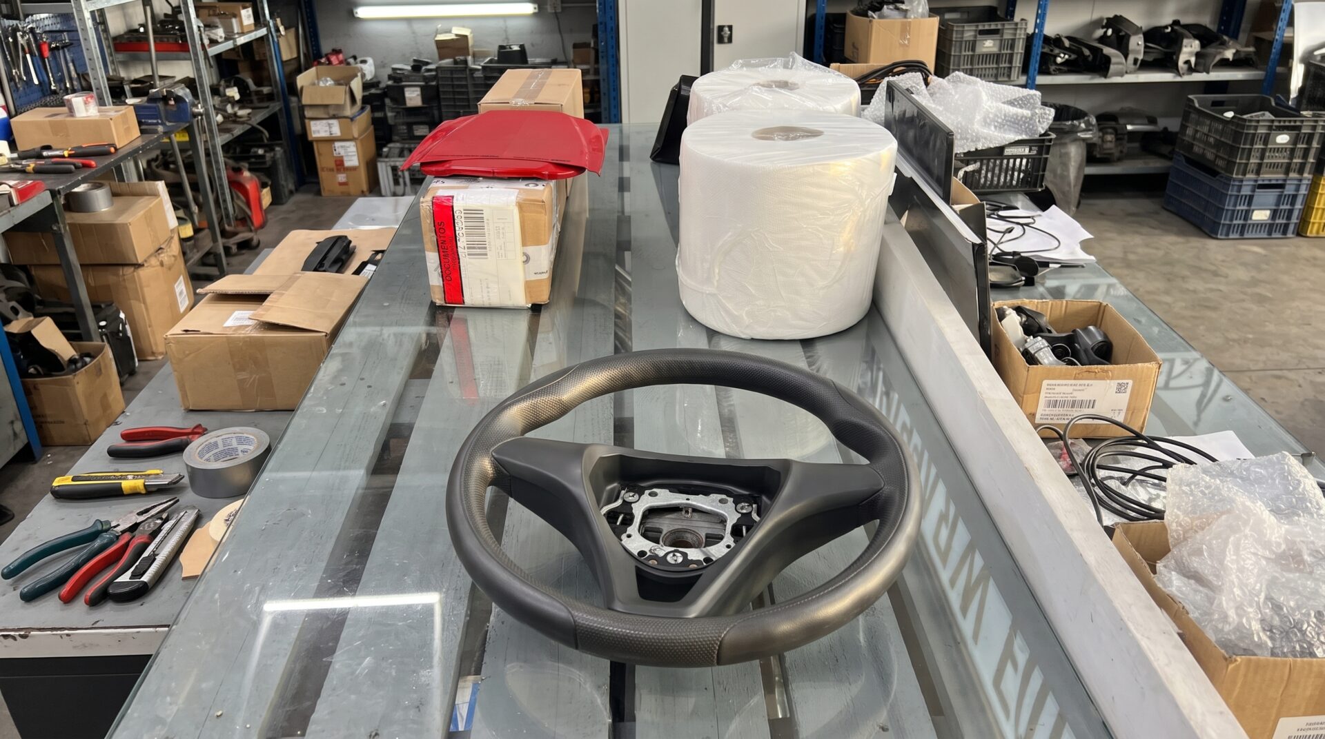 Restauración de volante de piel